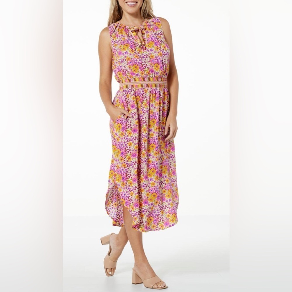 Democracy Smocked Waist Sleeveless Dress